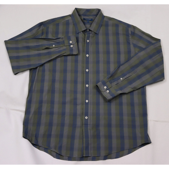 Cole Haan Grand OS Men's Long Sleeve Button Front Stretch Striped Shirt Size 2XL - Picture 1 of 8